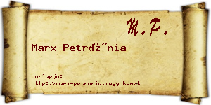Marx Petrónia névjegykártya